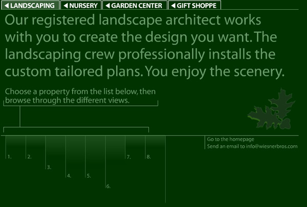 Weisner Bros. Landscaping page