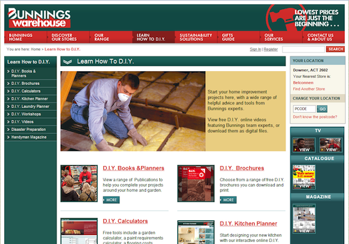 Bunnings Homepage
