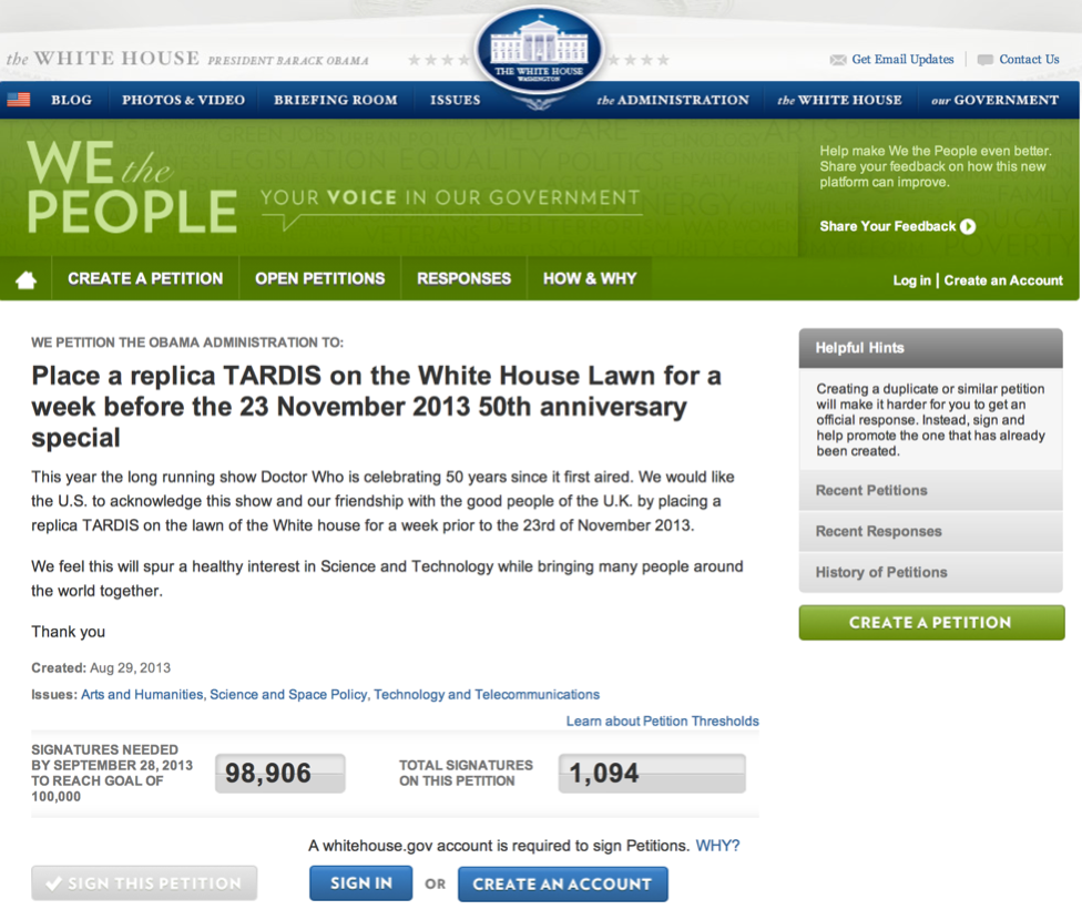 White House dot gov petition photo