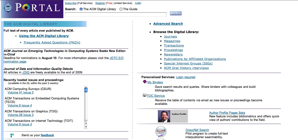 results in ACM library.com