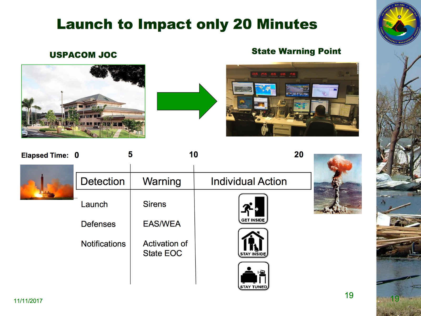 A presentation slide from HIEMA's emergency preparedness slide deck