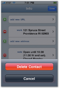 iPhone contact deletion