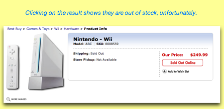 Wii result search on Best Buy