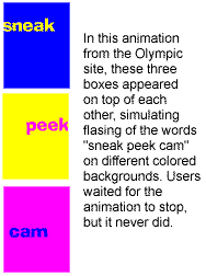Animated “sneek peek cam” from the olympics site