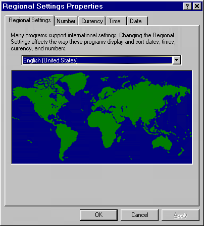 Windows '95 tabbed dialog